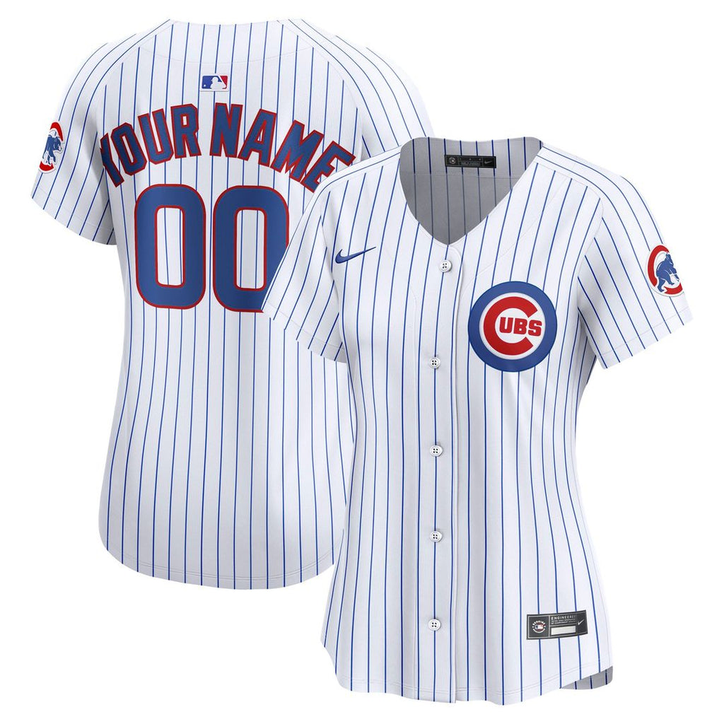 Chicago Cubs Women's Home Limited Custom Jersey - White