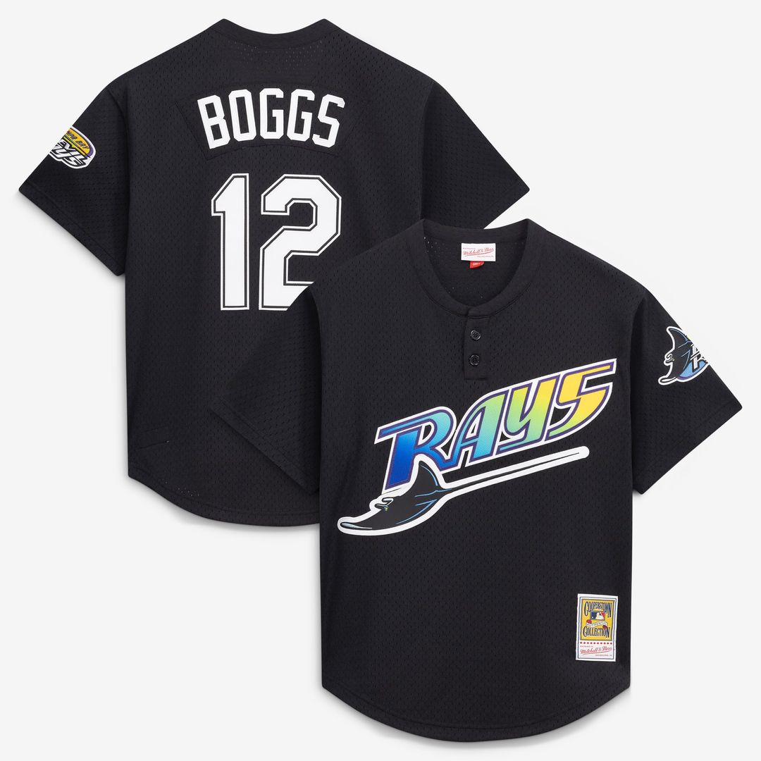 Wade Boggs Tampa Bay Rays Authentic Jersey - Black