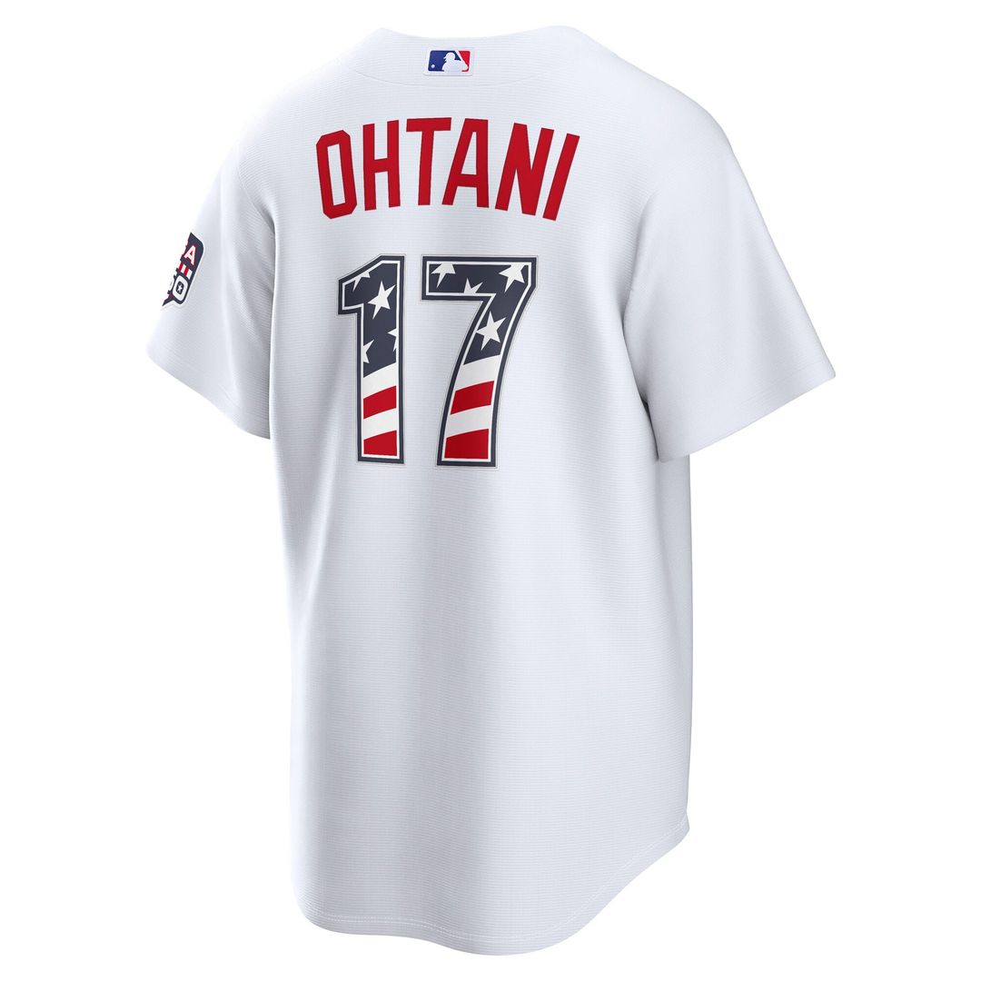 Fourth of July Los Angeles Dodgers Shohei Ohtani White USA 250 Jersey