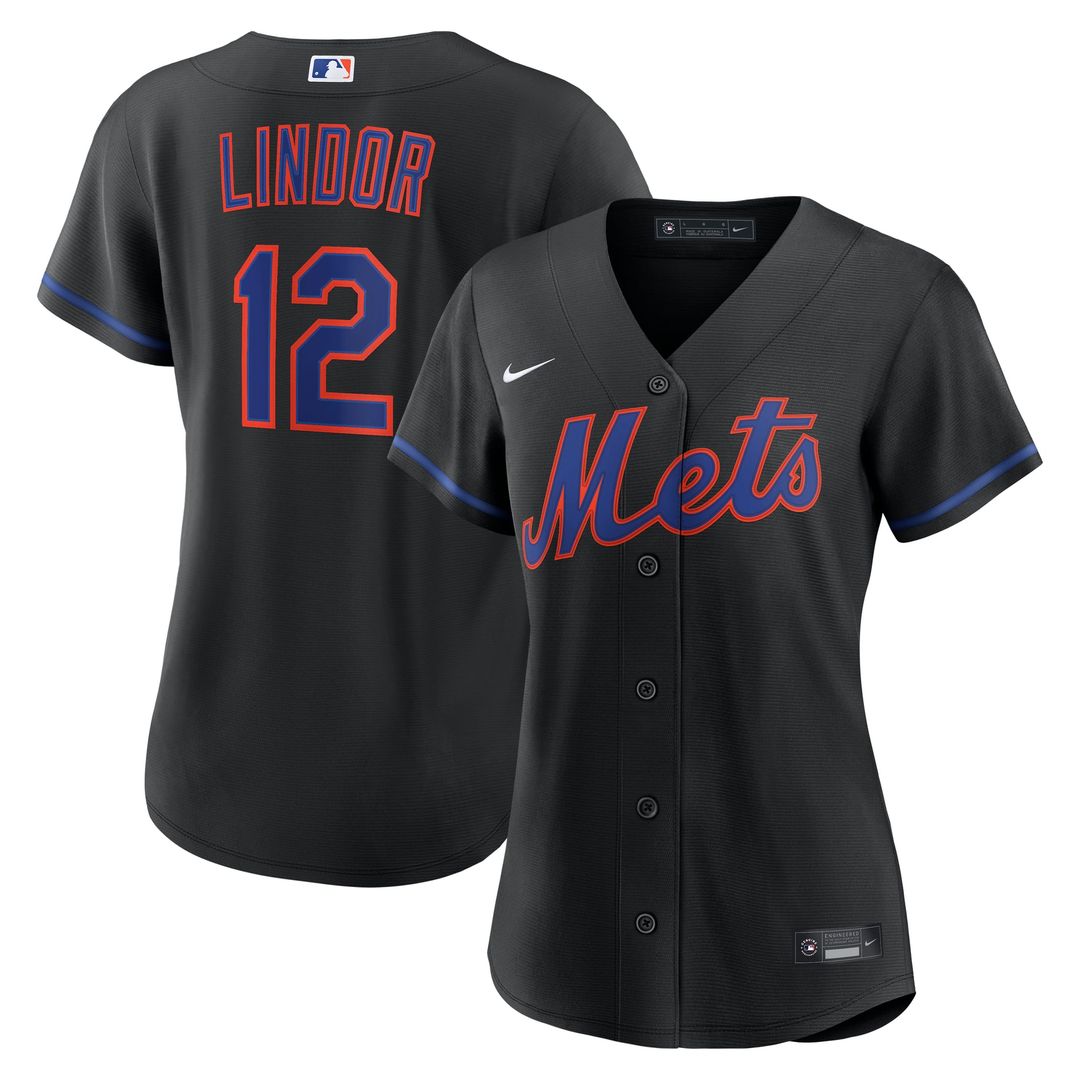 Francisco Lindor New York Mets Women's Alternate Jersey - Black