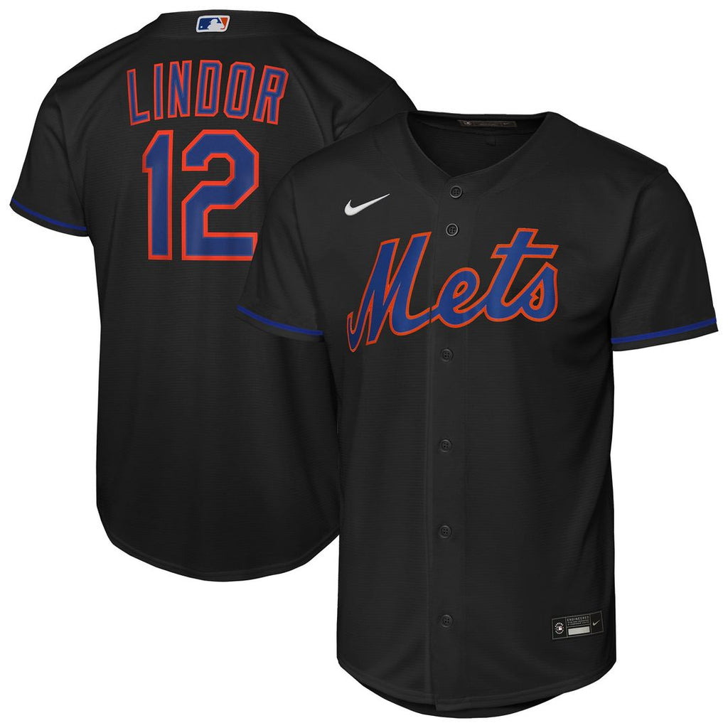 Francisco Lindor New York Mets Youth Alternate Jersey - Black