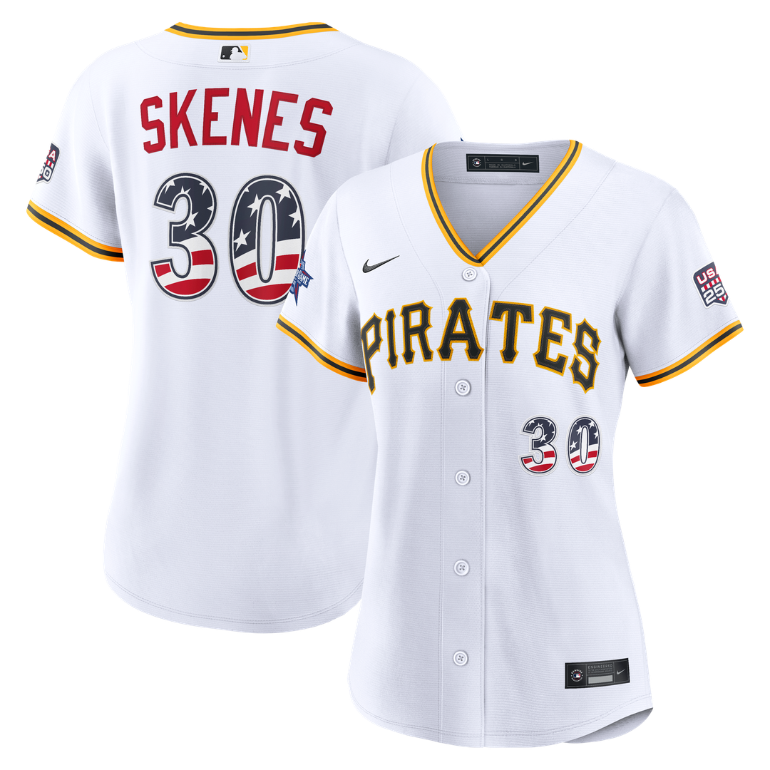 2026 All-Star Edition Stars & Stripes Women's Pittsburgh Pirates Paul Skenes White Jersey