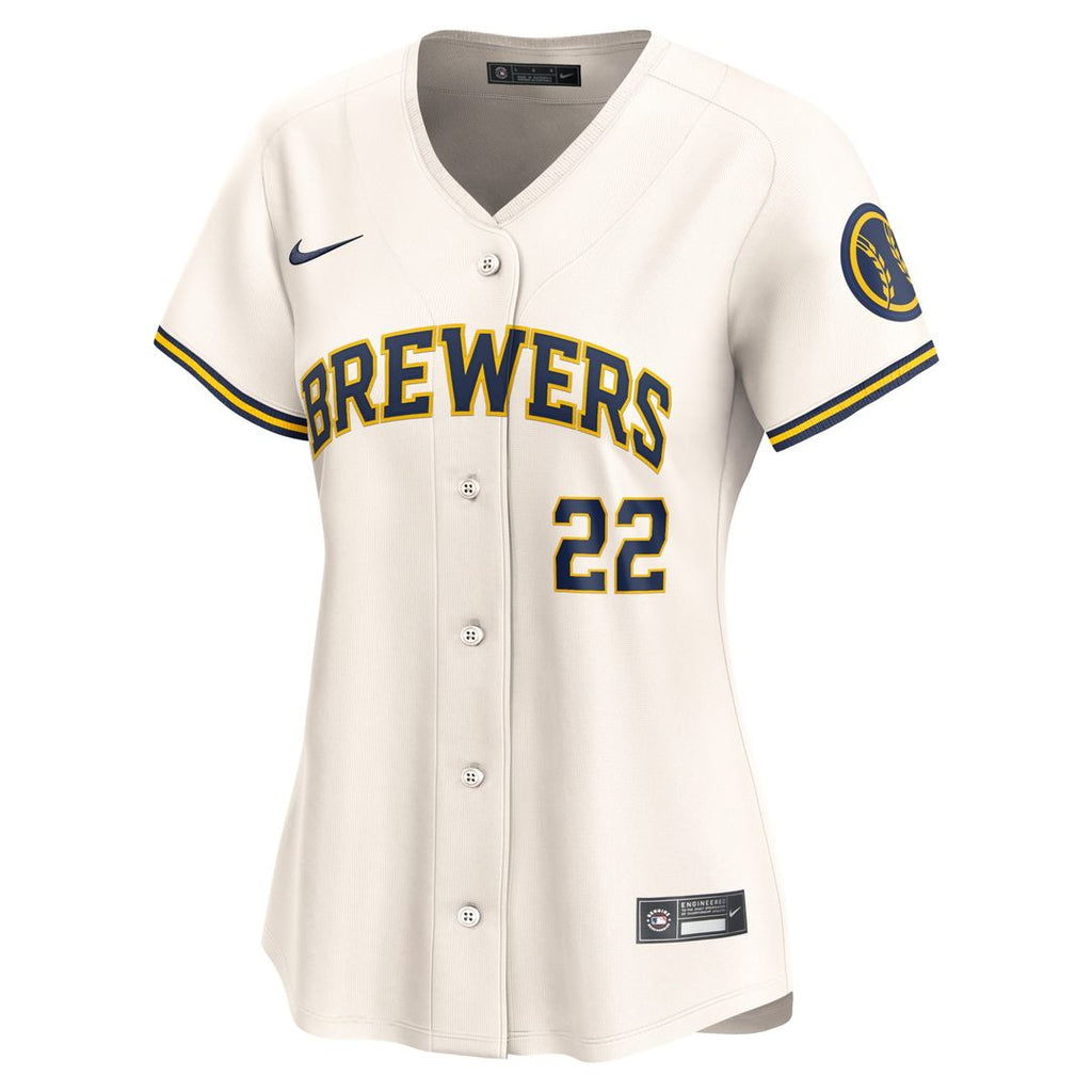 Christian Yelich Milwaukee Brewers Women's Home Jersey - Cream