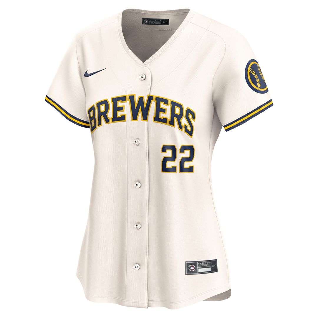Christian Yelich Milwaukee Brewers Women's Home Jersey - Cream