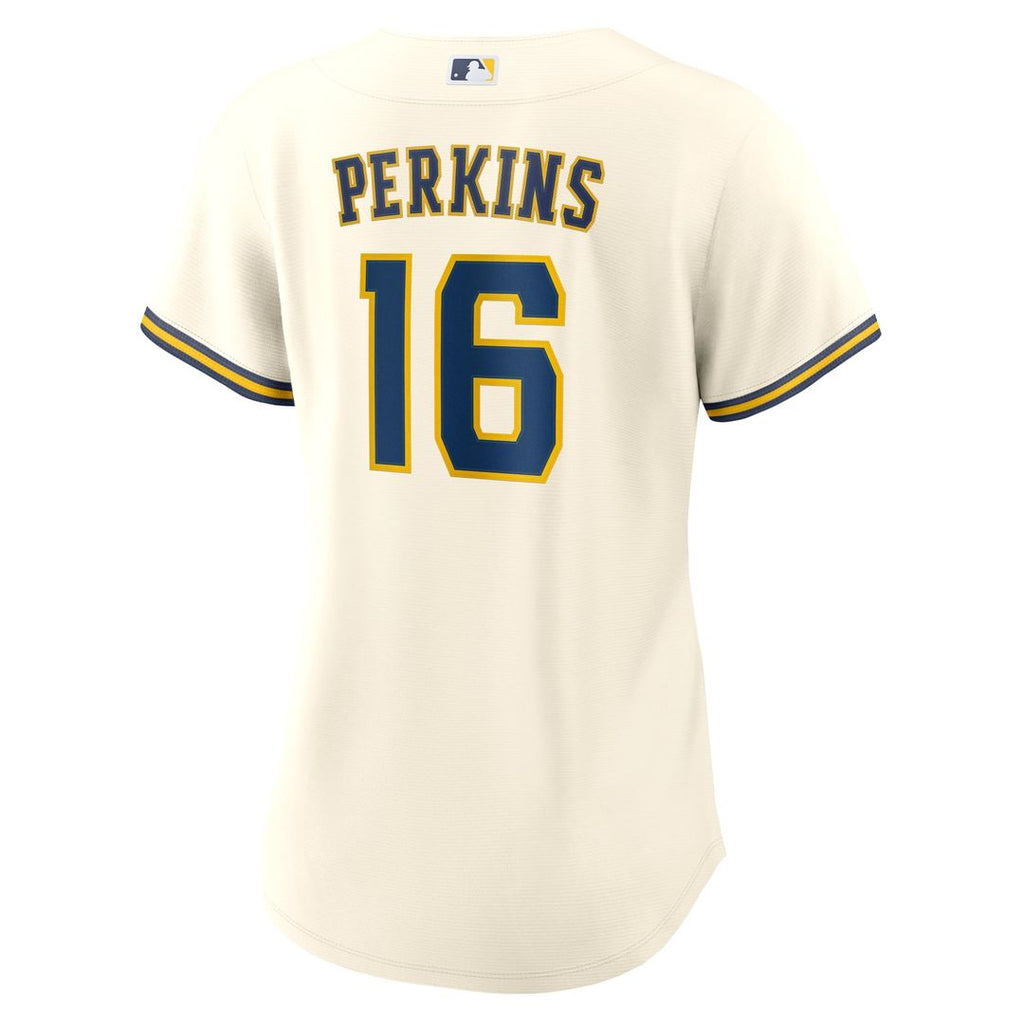 Blake Perkins Milwaukee Brewers Women's Home Jersey - Cream