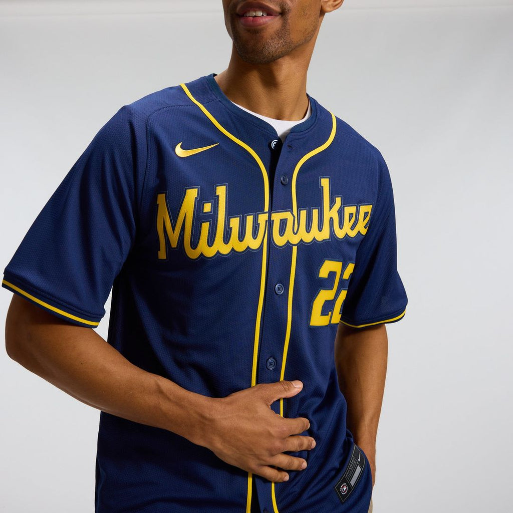 Christian Yelich Milwaukee Brewers Alternate Jersey - Navy