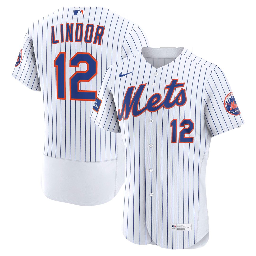 Francisco Lindor New York Mets Alternate Authentic Sponsor Patch Jersey - Black