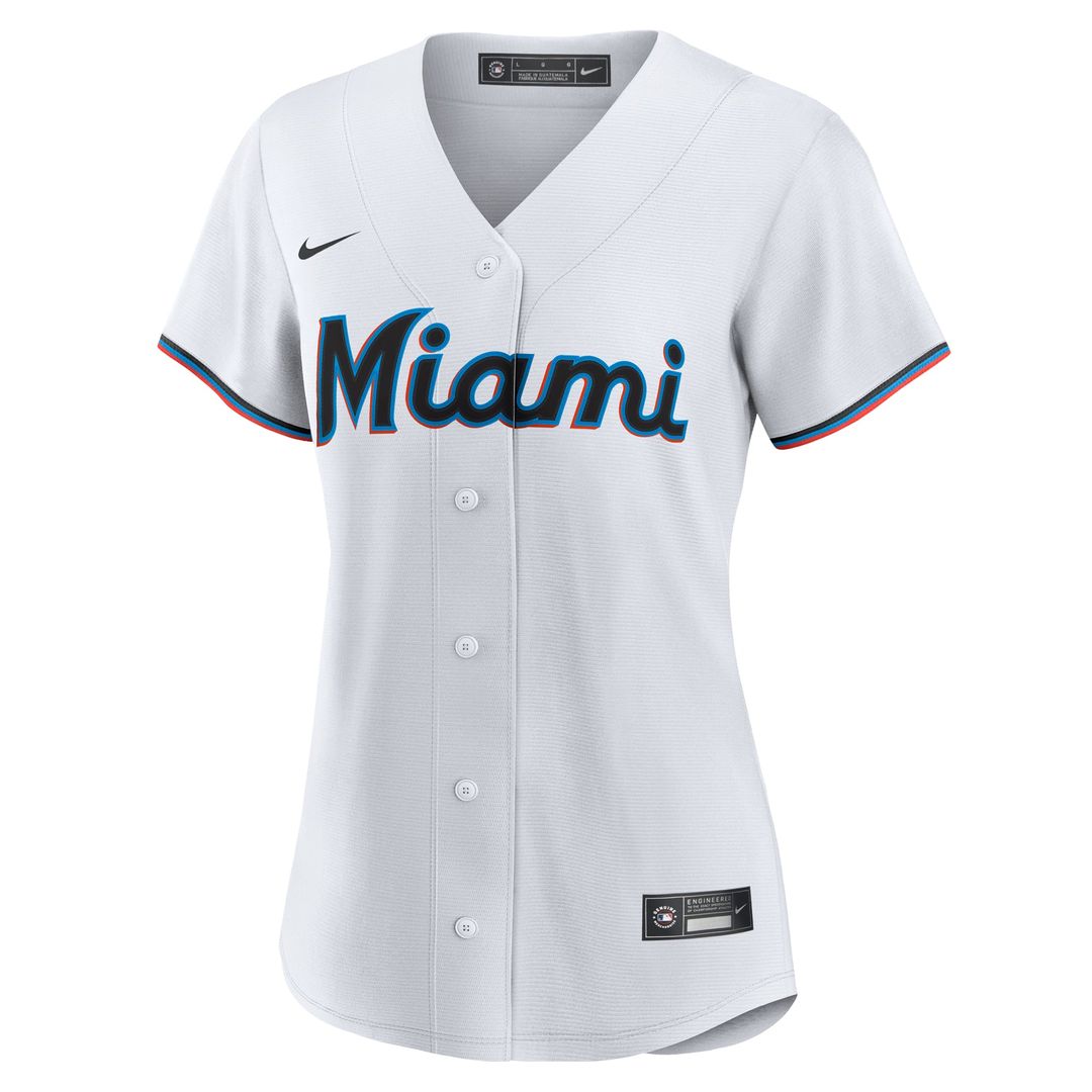 Miami Marlins Women's #1 Mom Home Jersey - White