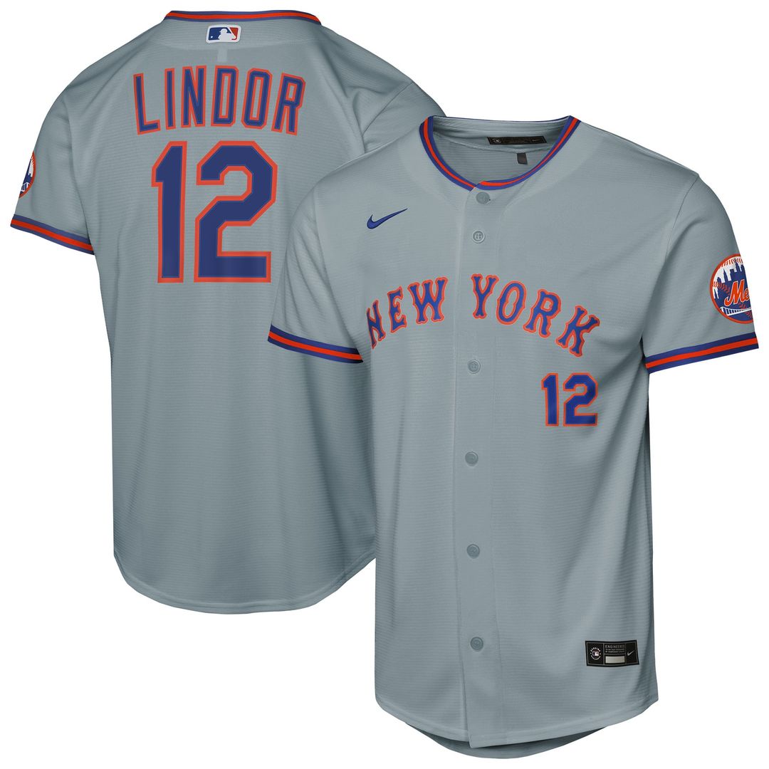 Francisco Lindor New York Mets Youth Alternate Jersey - Black
