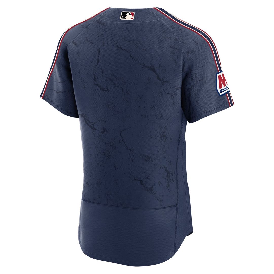 Cleveland Guardians Authentic Sponsor Patch Jersey - Navy