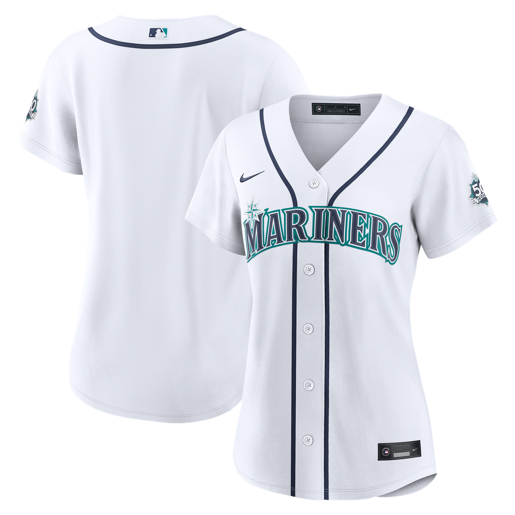 Seattle Mariners Women's Home 50th Season Jersey - White