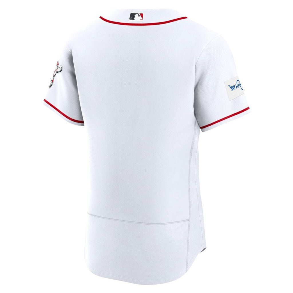Cincinnati Reds Home Sponsor Patch Jersey - White