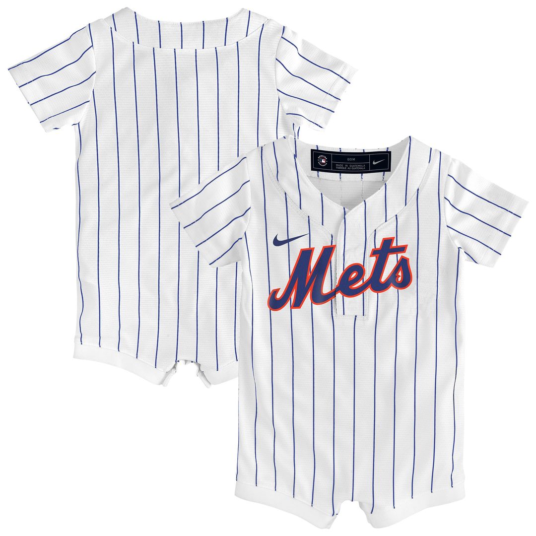 New York Mets Newborn & Infant Home Replica Romper Jersey - White