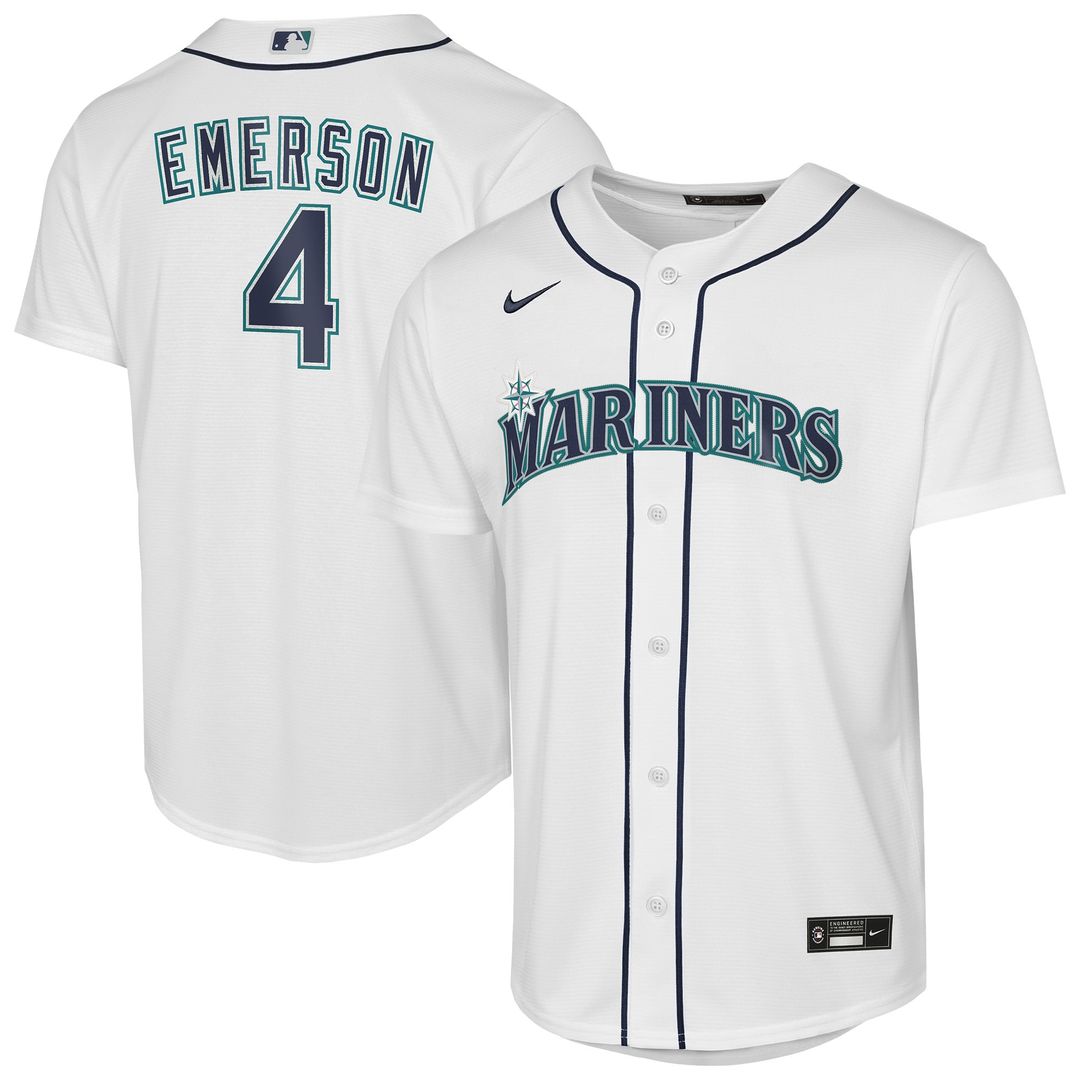 Colt Emerson Seattle Mariners Youth Home Jersey - White