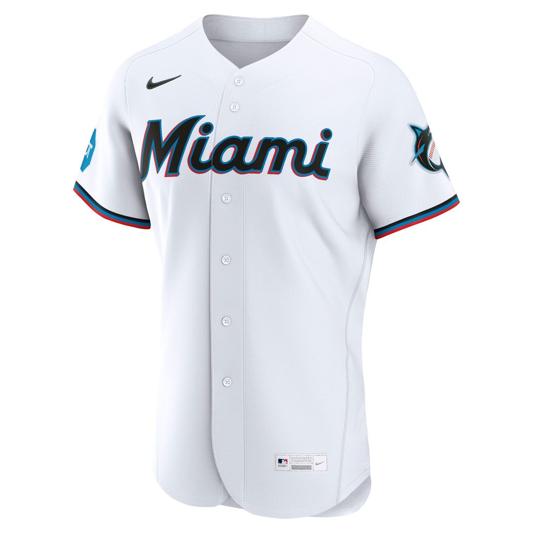 Miami Marlins Home Sponsor Patch Jersey - White