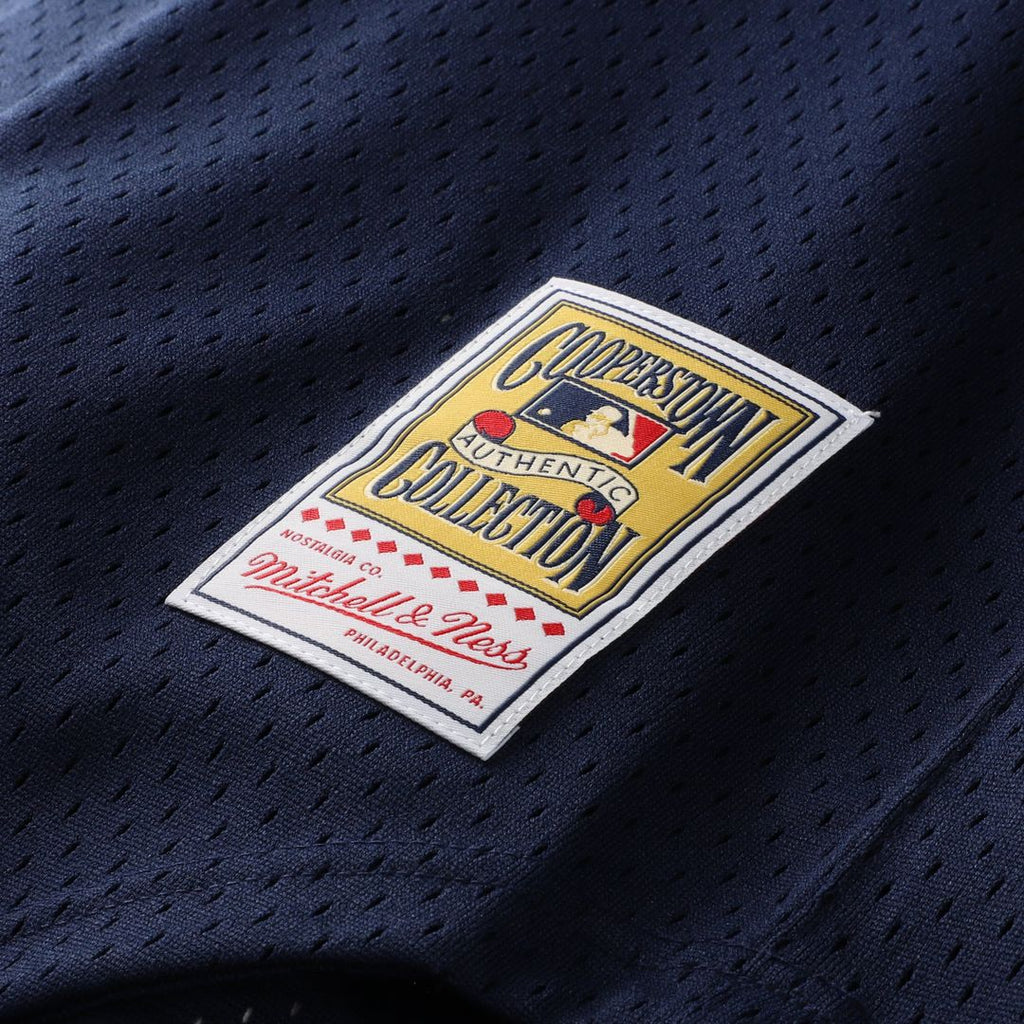 Rickey Henderson New York Yankees Mesh Batting Practice Button-Up Jersey - Navy