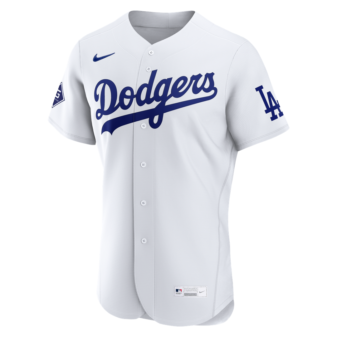 Los Angeles Dodgers Home Sponsor Patch Jersey - White