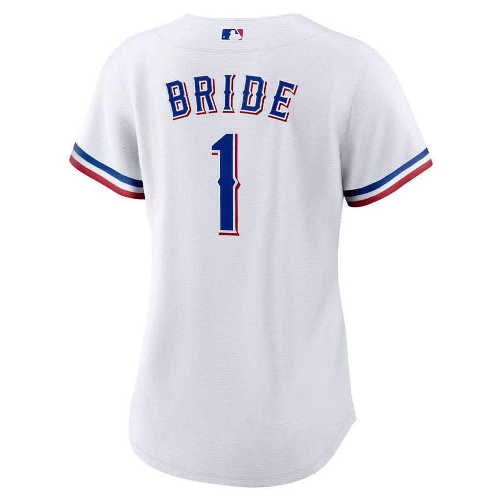 Texas Rangers Women's #1 Bride Home Jersey - White