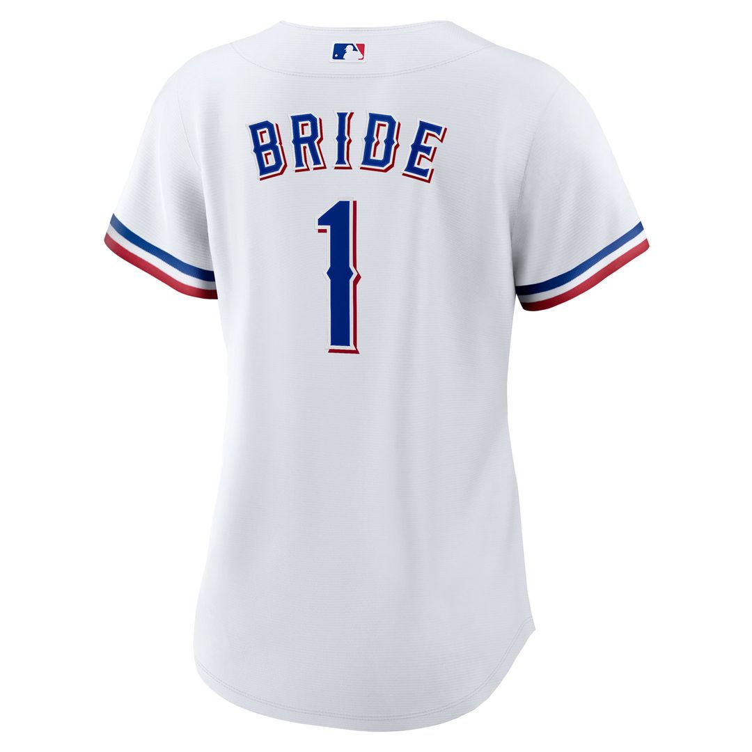 Texas Rangers Women's #1 Bride Home Jersey - White