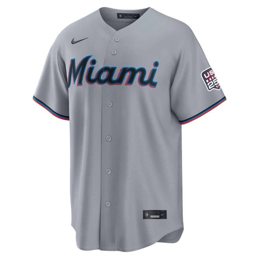 Fourth of July Miami Marlins Kyle Stowers Gray USA 250 Jersey