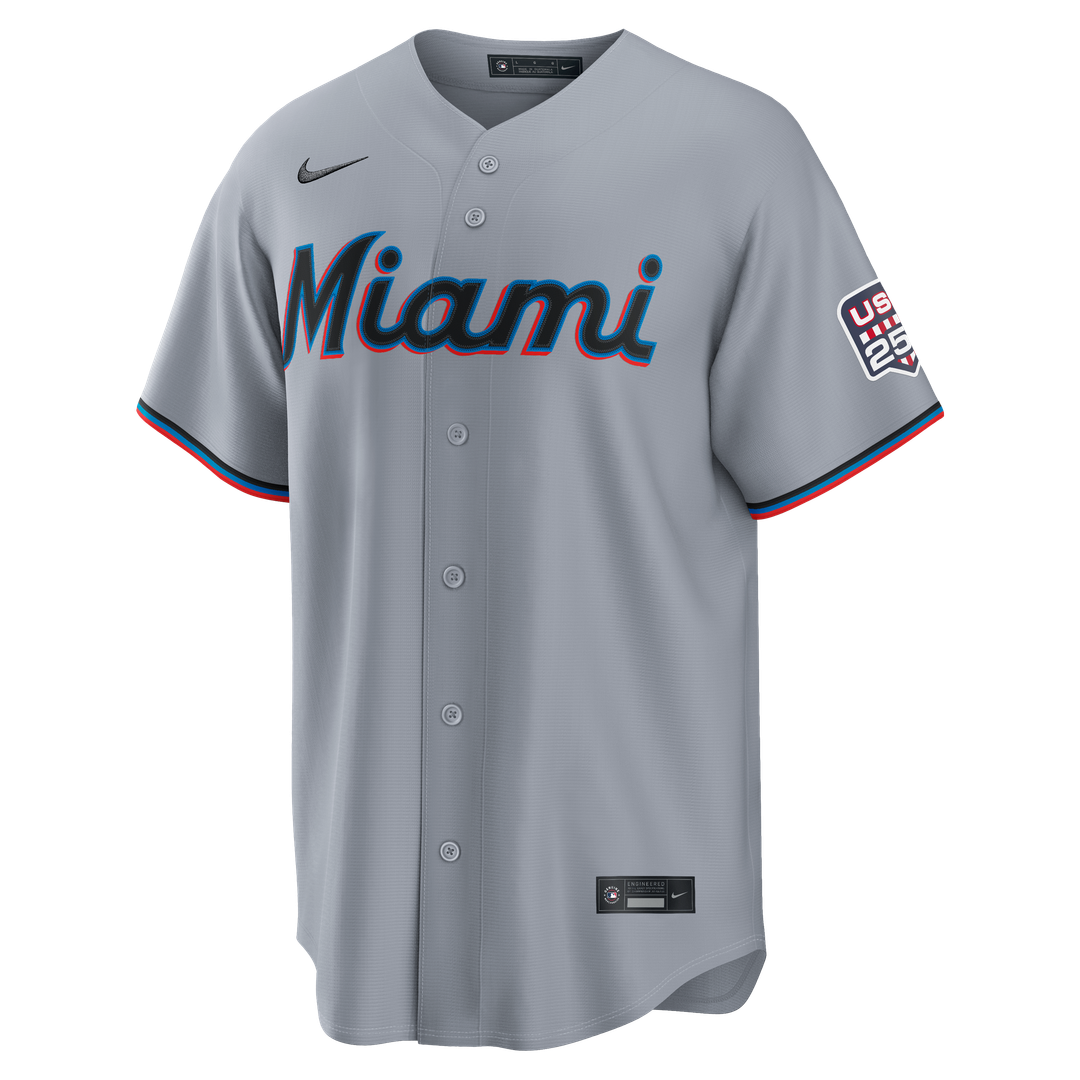 Fourth of July Miami Marlins Kyle Stowers Gray USA 250 Jersey