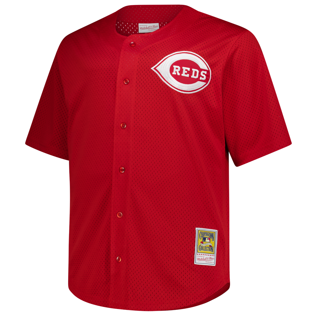Deion Sanders Cincinnati Reds Big & Tall Cooperstown Mesh Jersey - Red