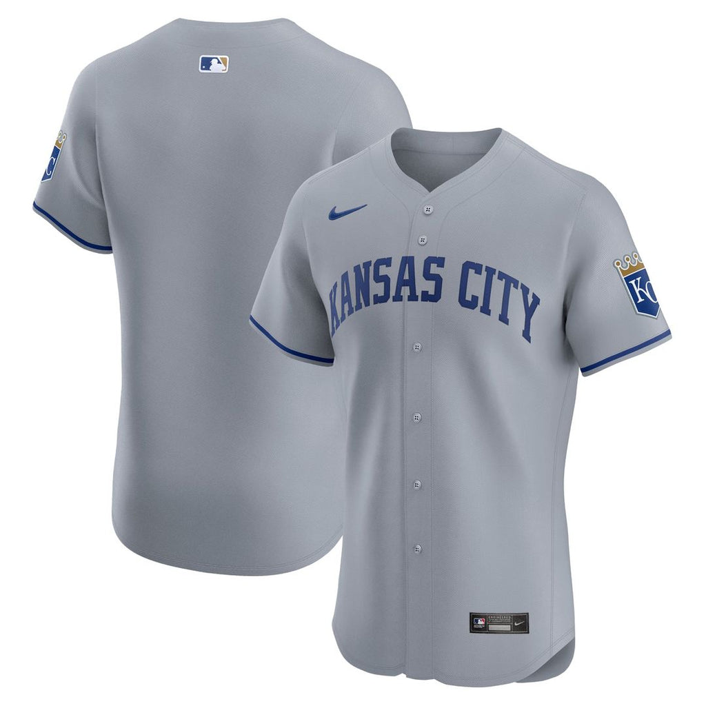 Kansas City Royals Road Elite Patch Jersey - Gray
