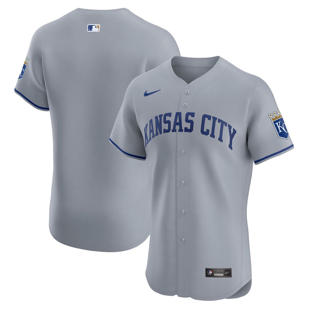 Kansas City Royals Road Elite Patch Jersey - Gray