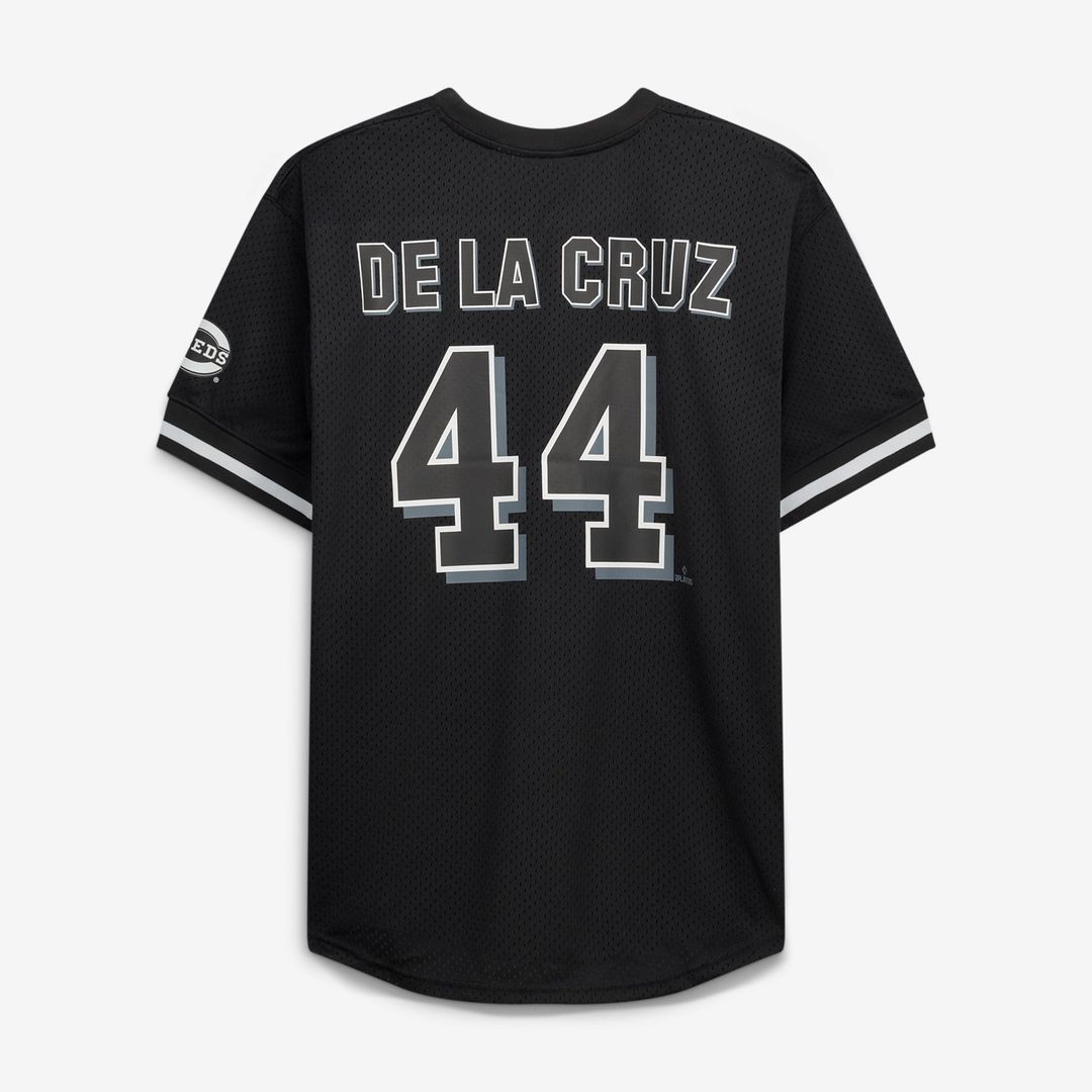 Elly De La Cruz Cincinnati Reds Big & Tall Heavyweight Mesh Jersey - Black/White