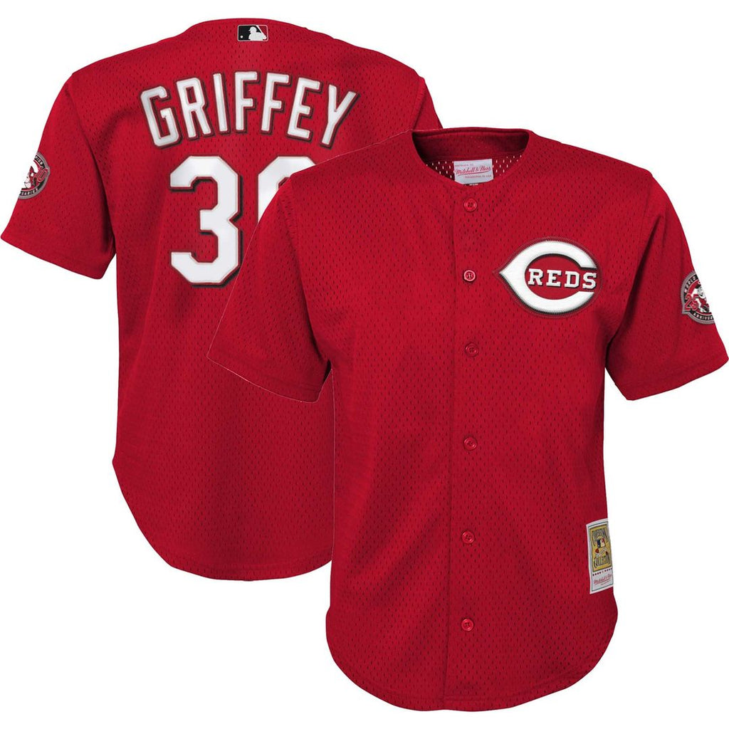 Ken Griffey Jr. Cincinnati Reds Youth Mesh Jersey - Red