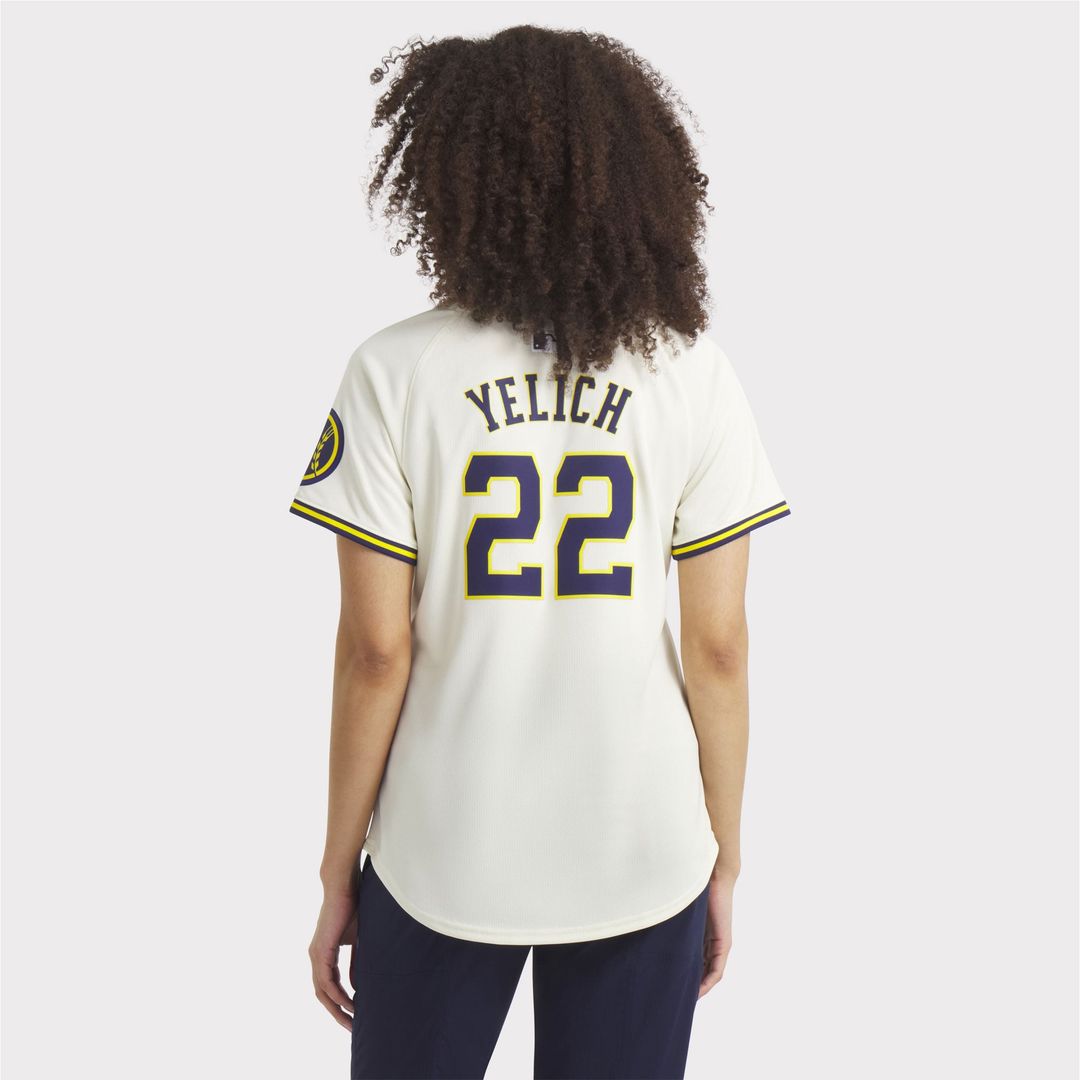 Christian Yelich Milwaukee Brewers Women's Home Jersey - Cream