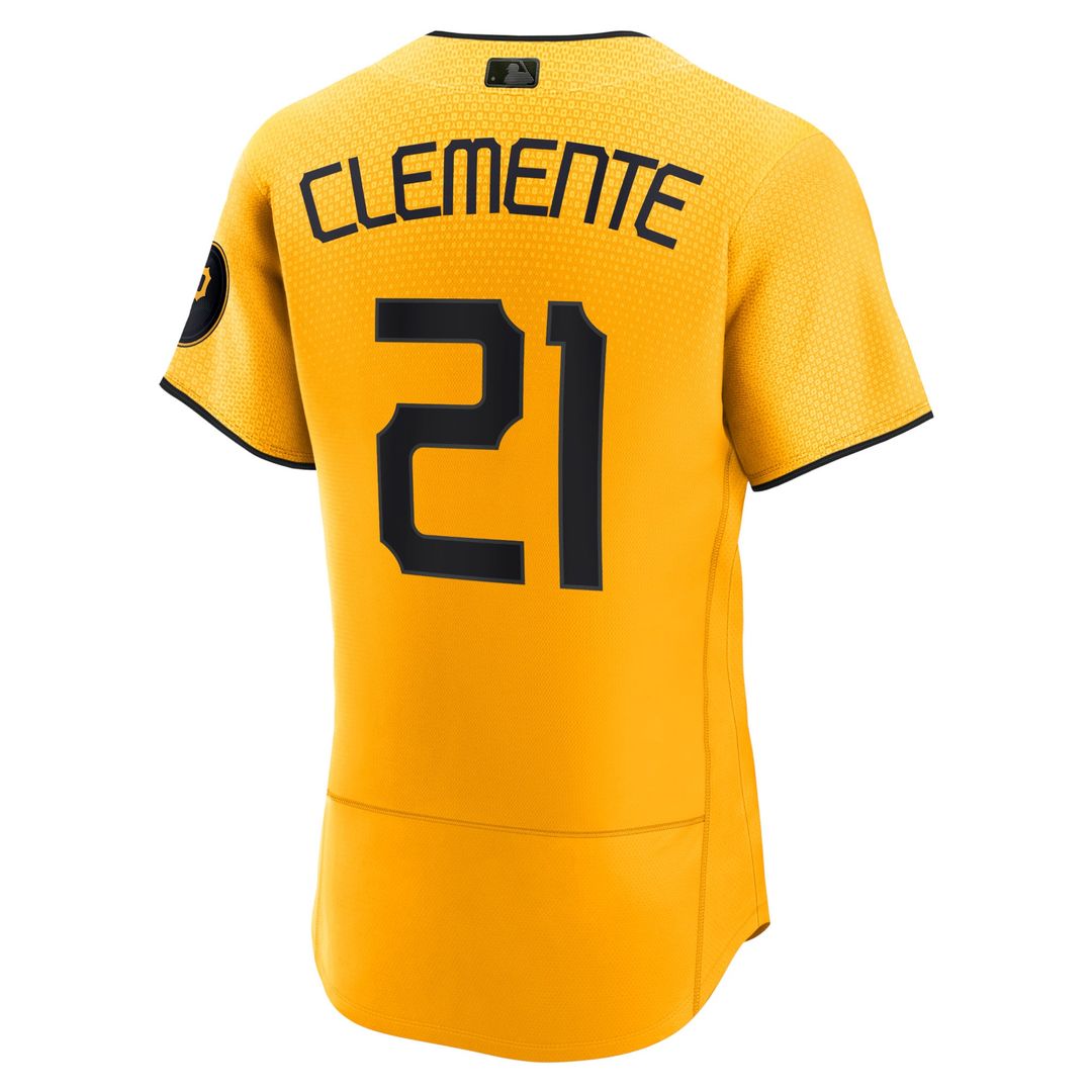 Roberto Clemente Pittsburgh Pirates Authentic Player Jersey - Gold