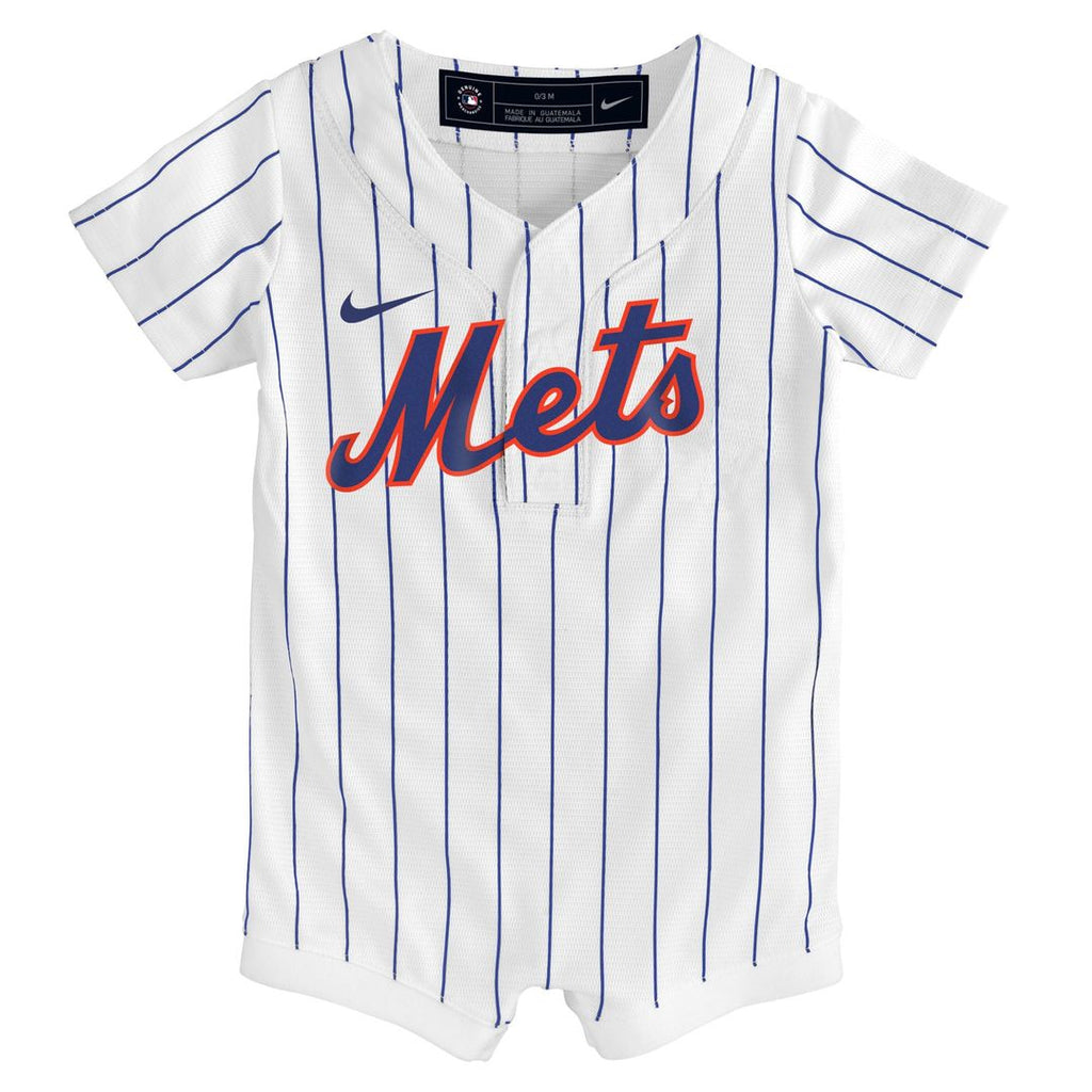 New York Mets Newborn & Infant Home Replica Romper Jersey - White