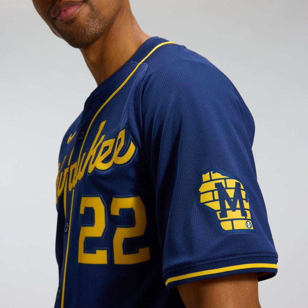 Christian Yelich Milwaukee Brewers Alternate Jersey - Navy