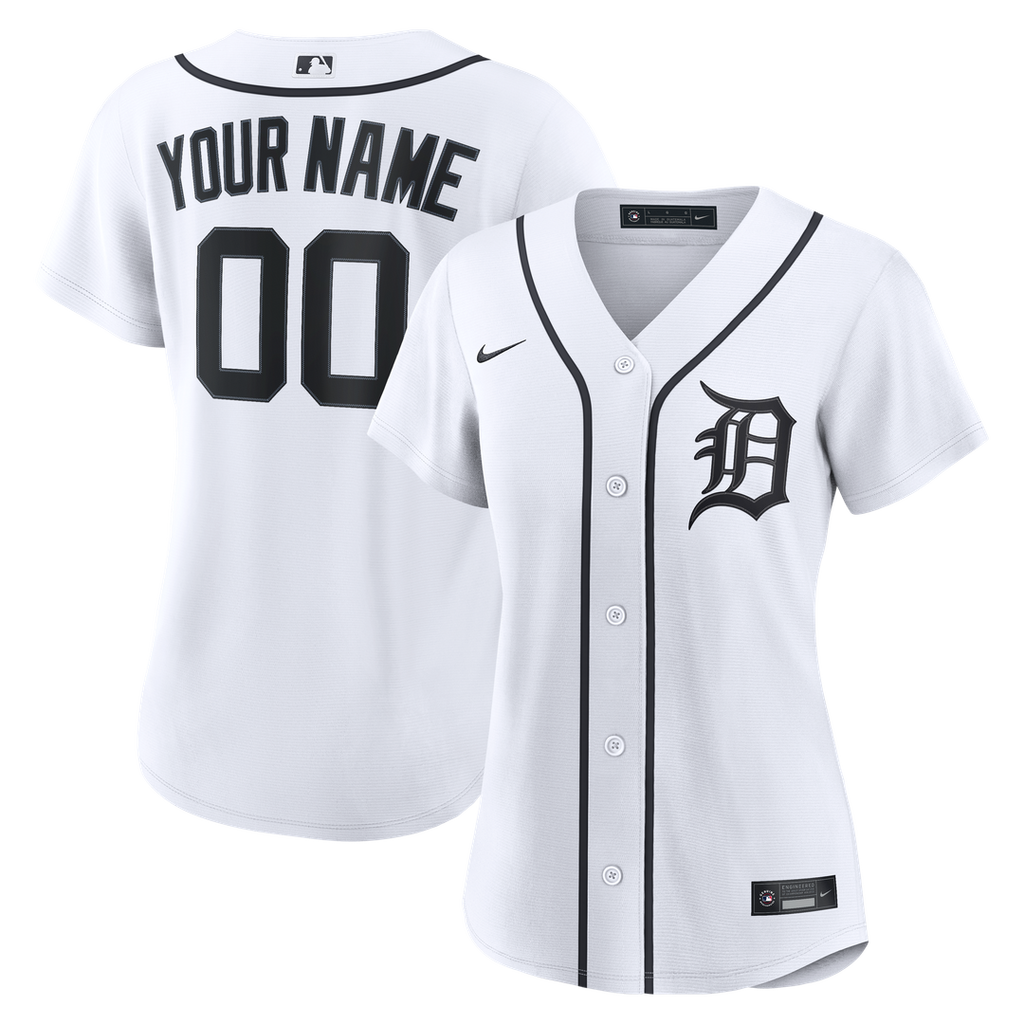 Detroit Tigers Women's Home Replica Custom Jersey - White