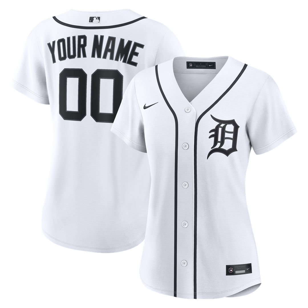 Detroit Tigers Women's Home Replica Custom Jersey - White