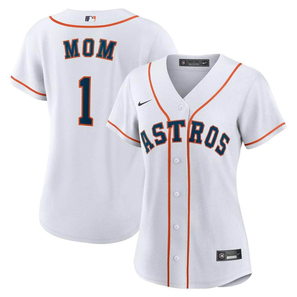 Houston Astros Women's #1 Mom Home Jersey - White
