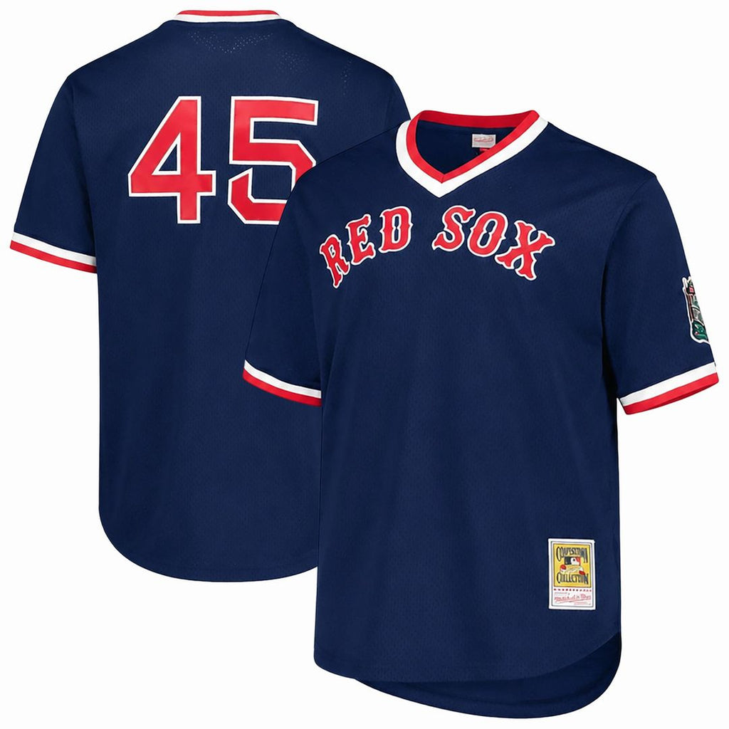 Pedro Martinez Boston Red Sox Big & Tall Cooperstown Mesh Jersey - Navy