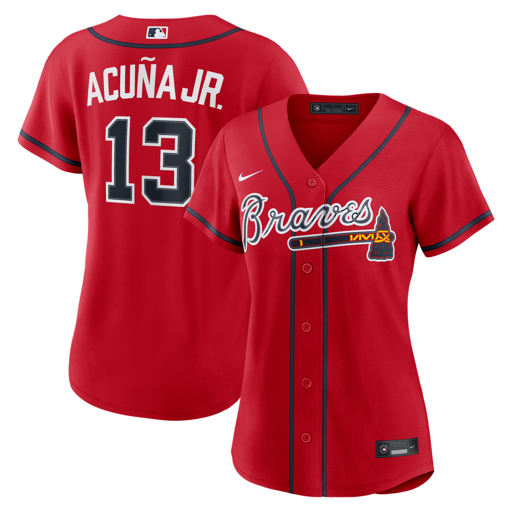 Ronald Acuña Jr. Atlanta Braves Women's Alternate Jersey - Red