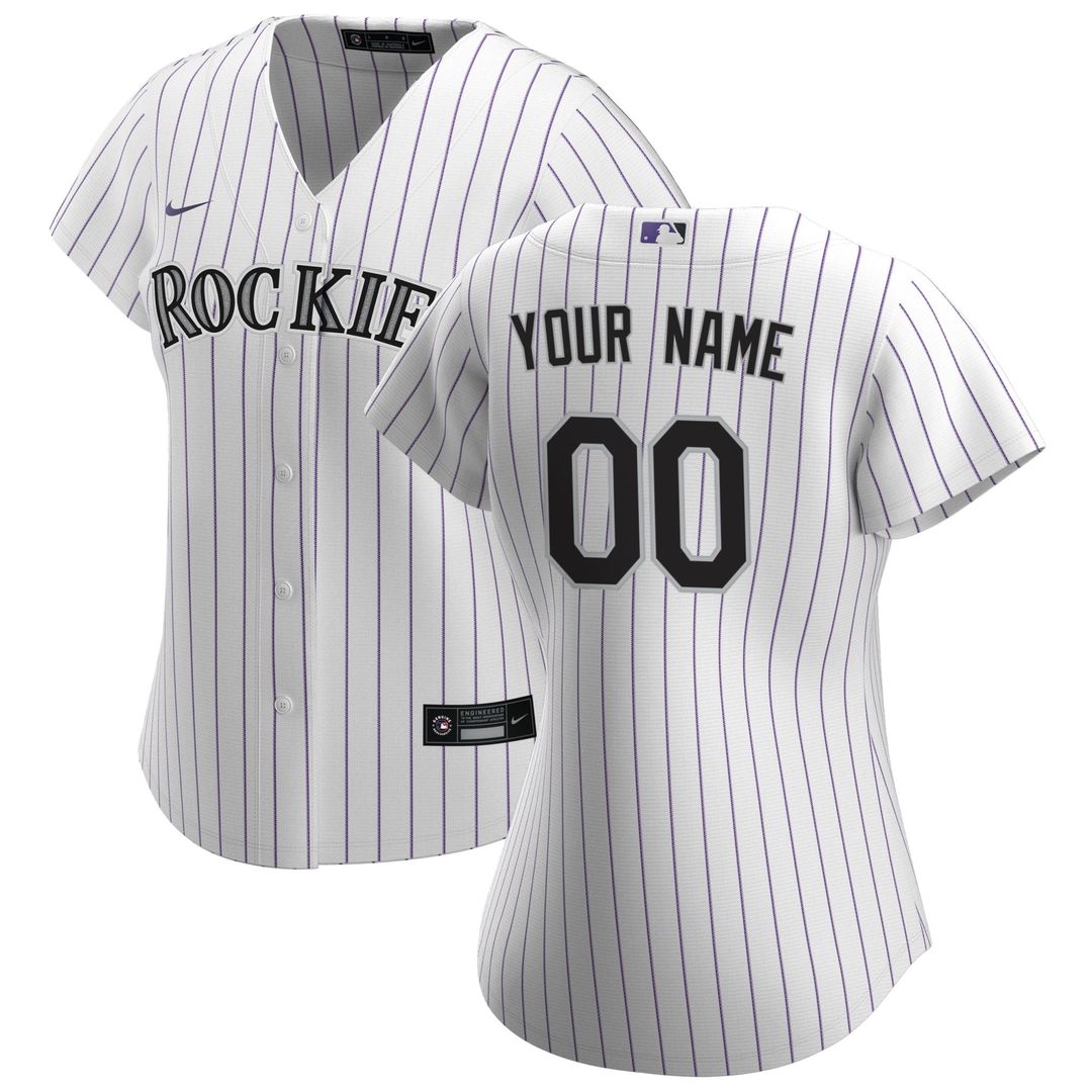 Colorado Rockies Women's Home Replica Custom Jersey - White