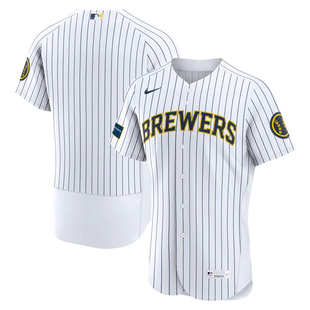 Milwaukee Brewers Alternate Sponsor Patch Jersey - White