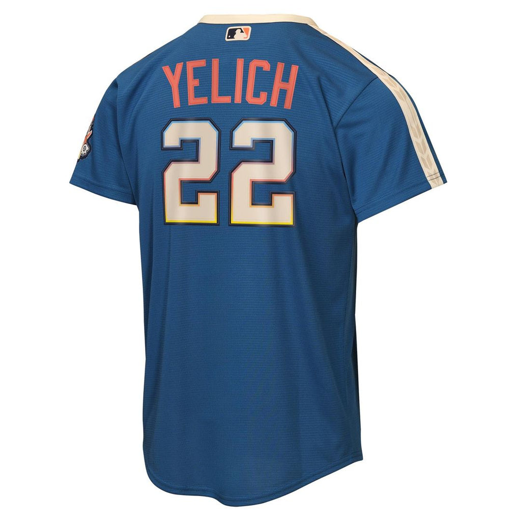 Christian Yelich Milwaukee Brewers Youth 2026 Jersey - Mineral Blue