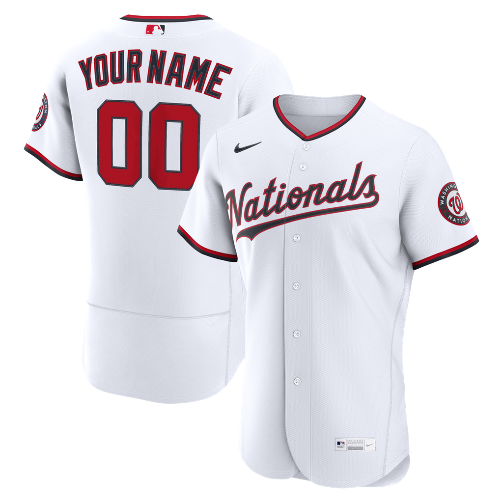 Washington Nationals Home Authentic Custom Jersey - White