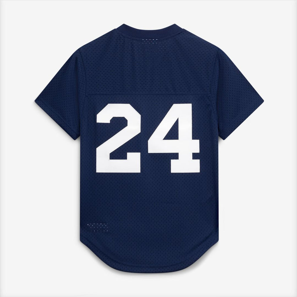 Rickey Henderson New York Yankees Mesh Batting Practice Button-Up Jersey - Navy