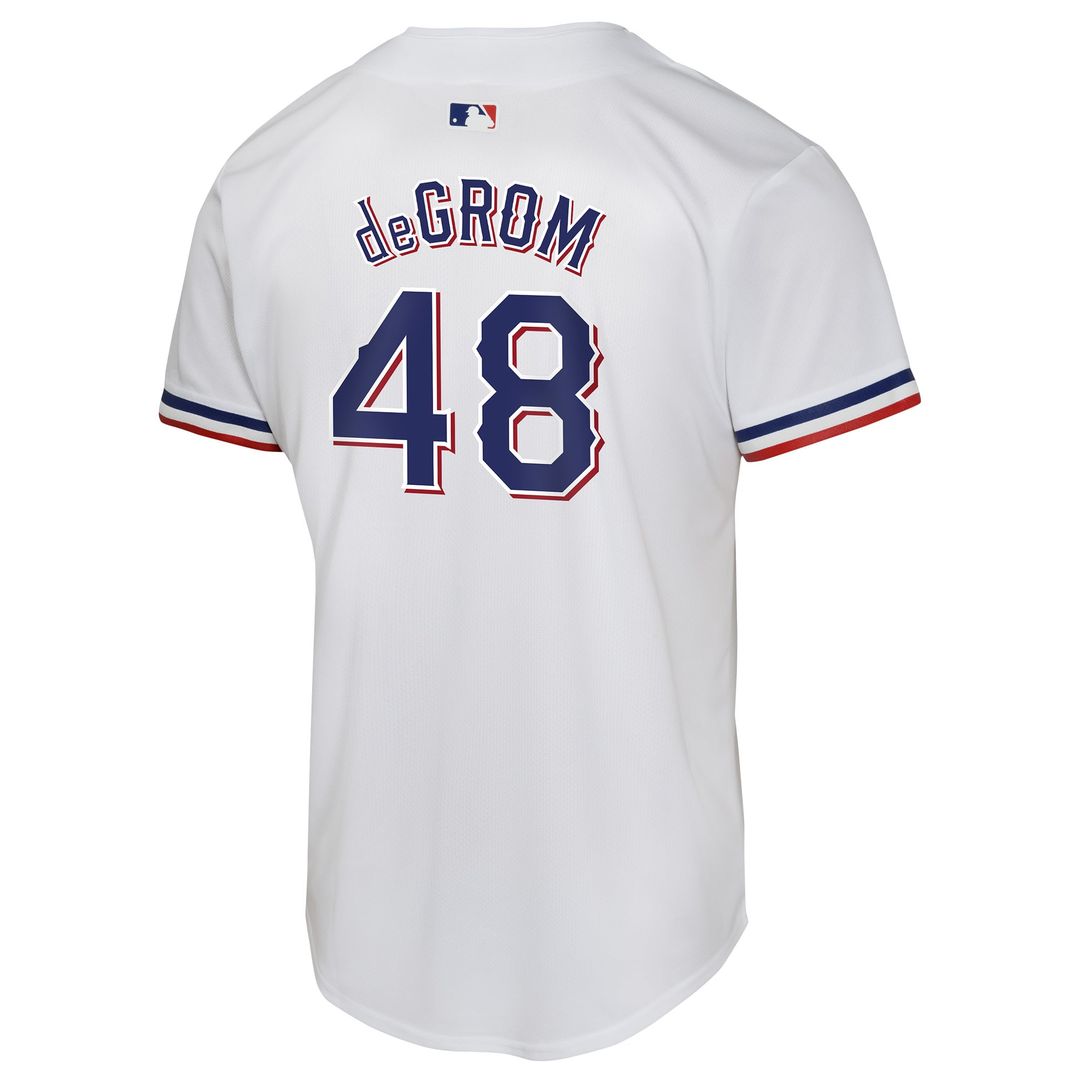 Jacob deGrom Texas Rangers Youth Home Jersey - White