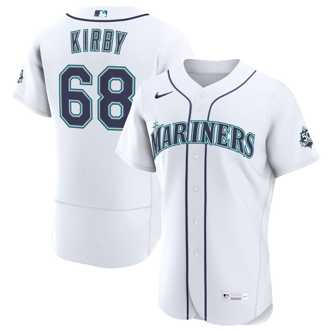 George Kirby Seattle Mariners Home 50th Season Jersey - White