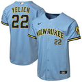 Christian Yelich Milwaukee Brewers Youth Road Jersey - Powder Blue