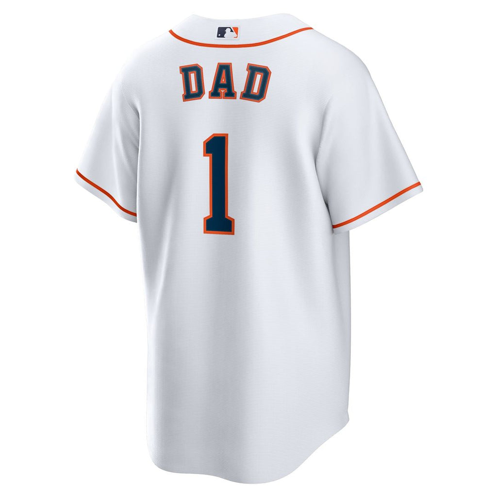 Houston Astros #1 Dad Home Jersey - White