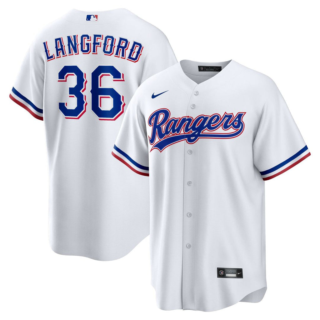 Wyatt Langford Texas Rangers Youth Home Jersey - White