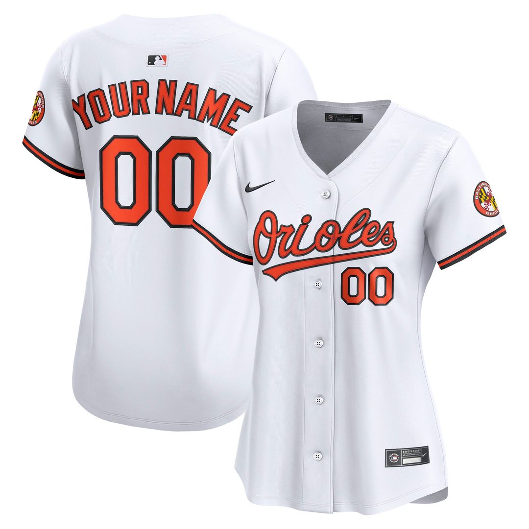 Baltimore Orioles Women's Home Limited Custom Jersey - White
